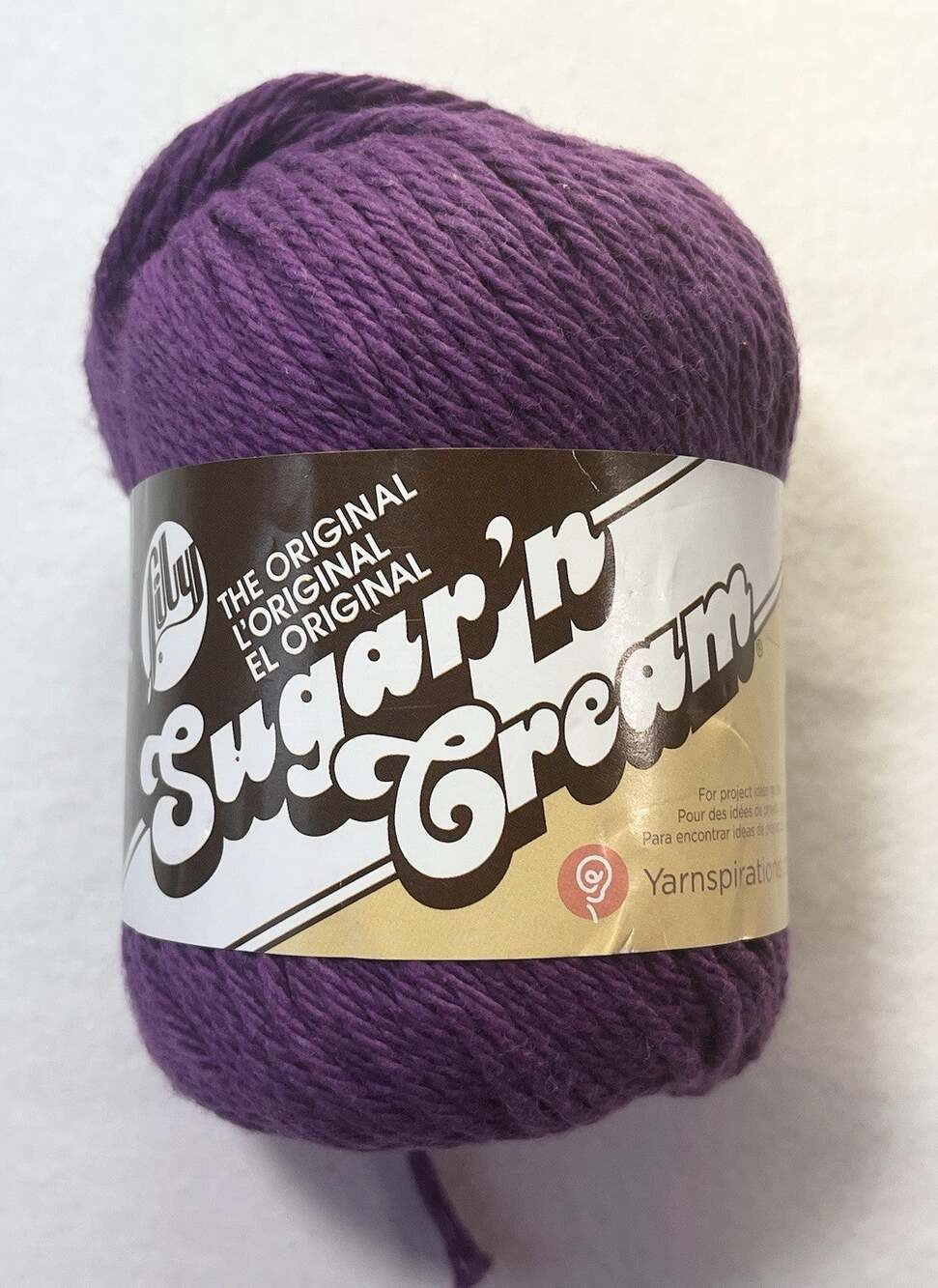 Lily Sugar ‘n Cream Yarn, Black Currant, 2.5 Ounces